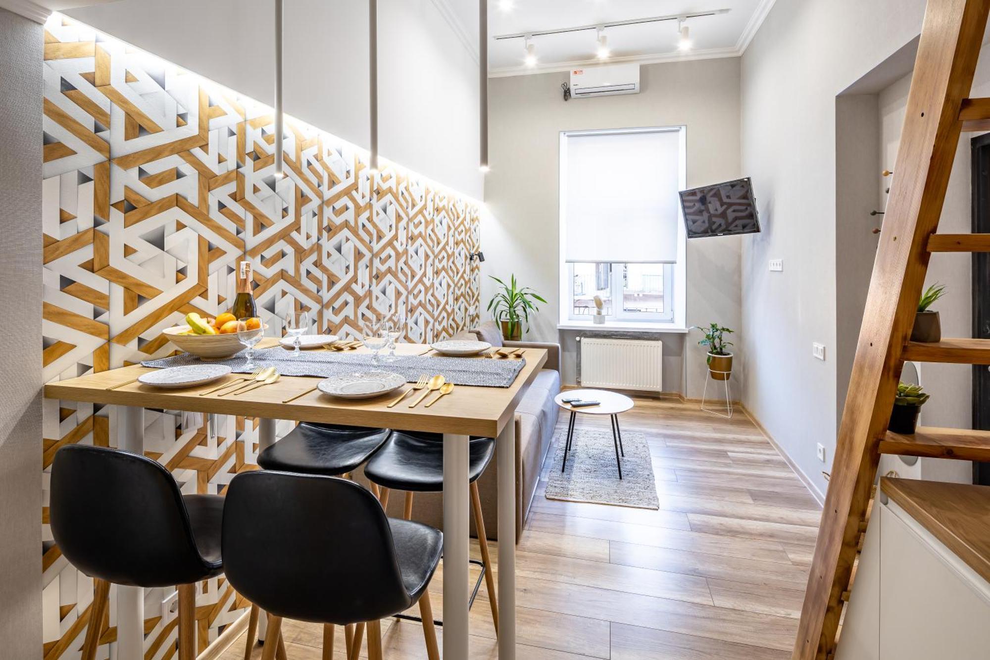 Bv Apartments Black And White 利沃夫 外观 照片